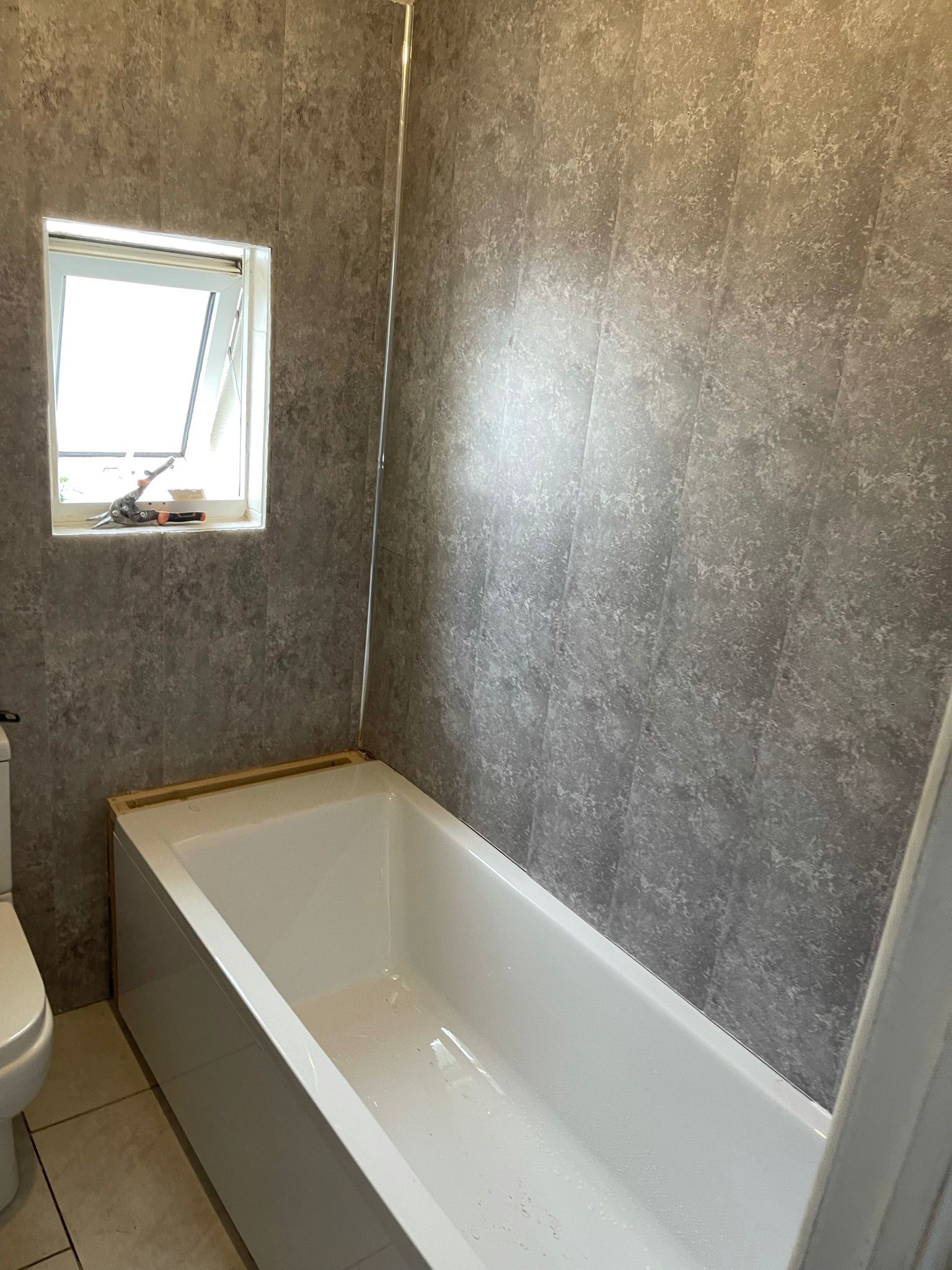 Concrete effect wall panelling