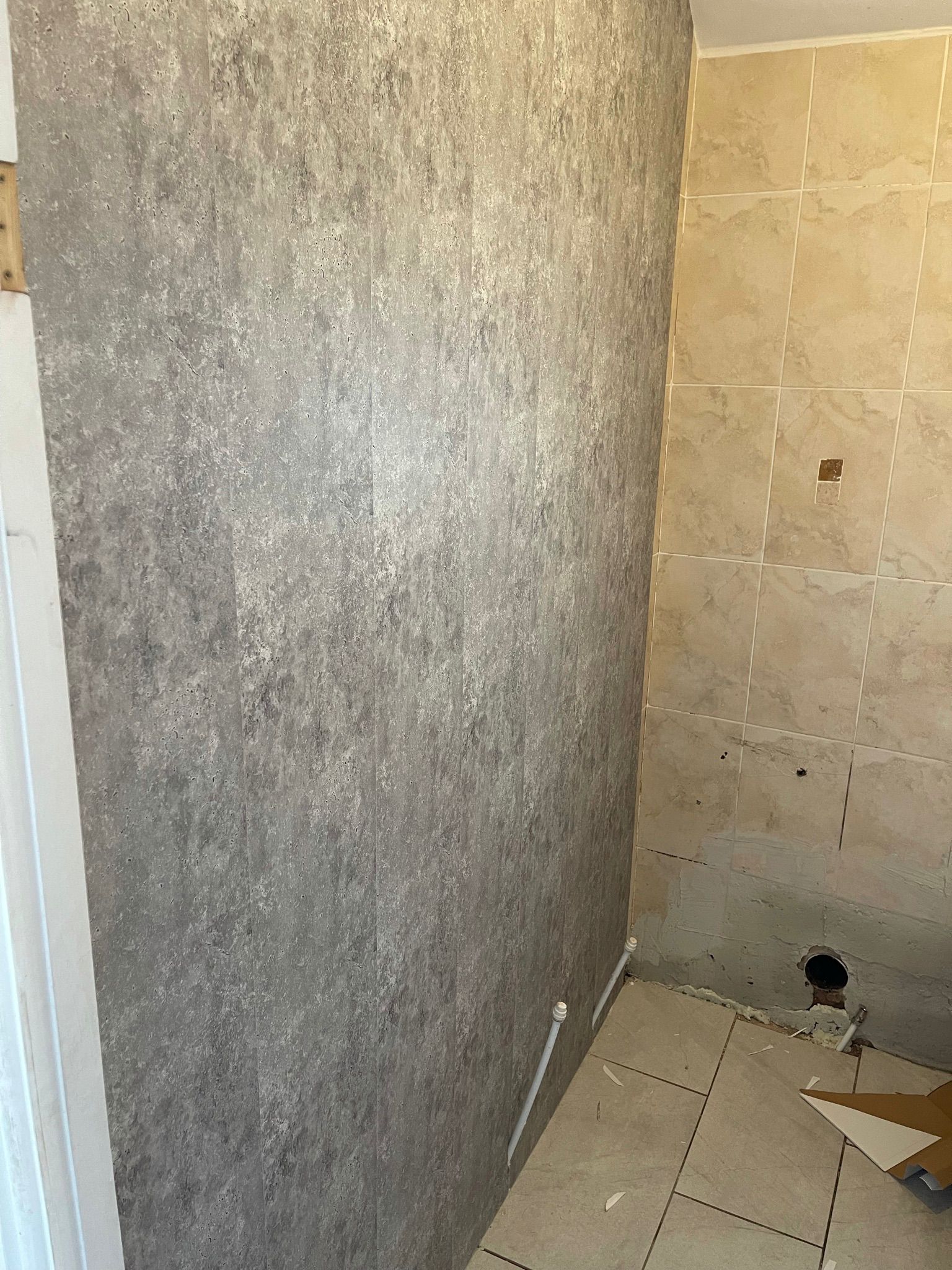 Concrete effect wall panelling
