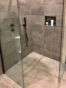 Wet room with glass shower enclosure image